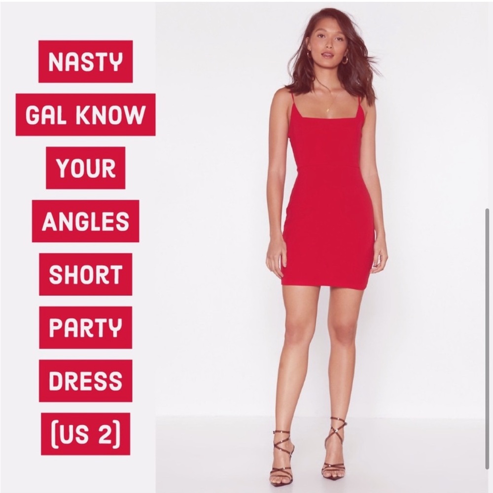 Nasty Gal Red Strappy Mini Dress